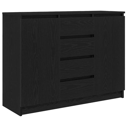 Dressoir met lades 100,5x35x76 cm spaanplaat zwart eikenkleurig