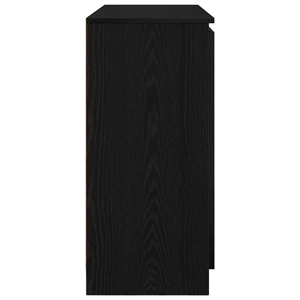 Dressoir met lades 100,5x35x76 cm spaanplaat zwart eikenkleurig