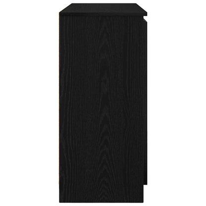Dressoir met lades 100,5x35x76 cm spaanplaat zwart eikenkleurig