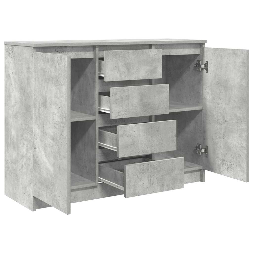 Dressoir met lades 100,5x35x76 cm spaanplaat betongrijs