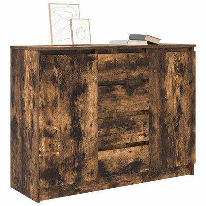 Dressoir met lades 100,5x35x76 cm spaanplaat gerookt eiken