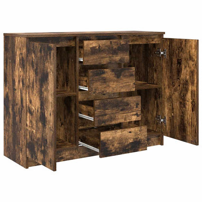 Dressoir met lades 100,5x35x76 cm spaanplaat gerookt eiken