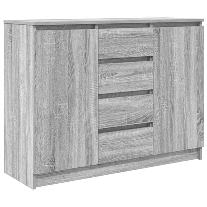 Dressoir met lades 100,5x35x76 cm spaanplaat grijs Sonoma