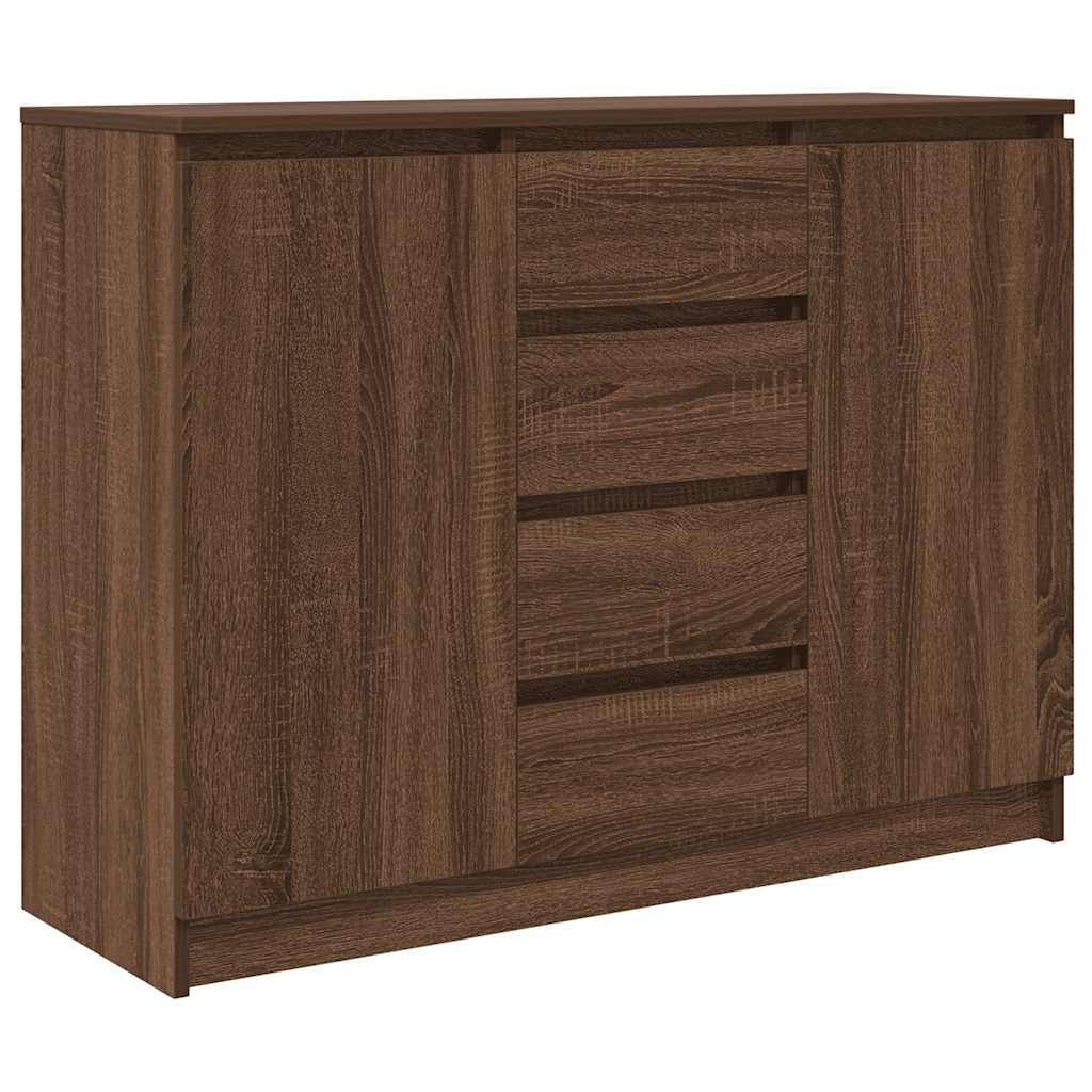 Dressoir met lades 100,5x35x76 cm spaanplaat bruin eikenkleurig