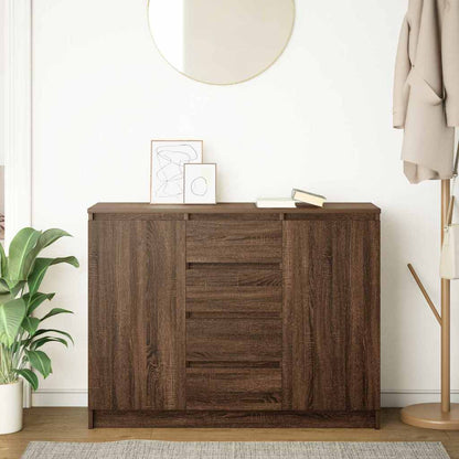 Dressoir met lades 100,5x35x76 cm spaanplaat bruin eikenkleurig