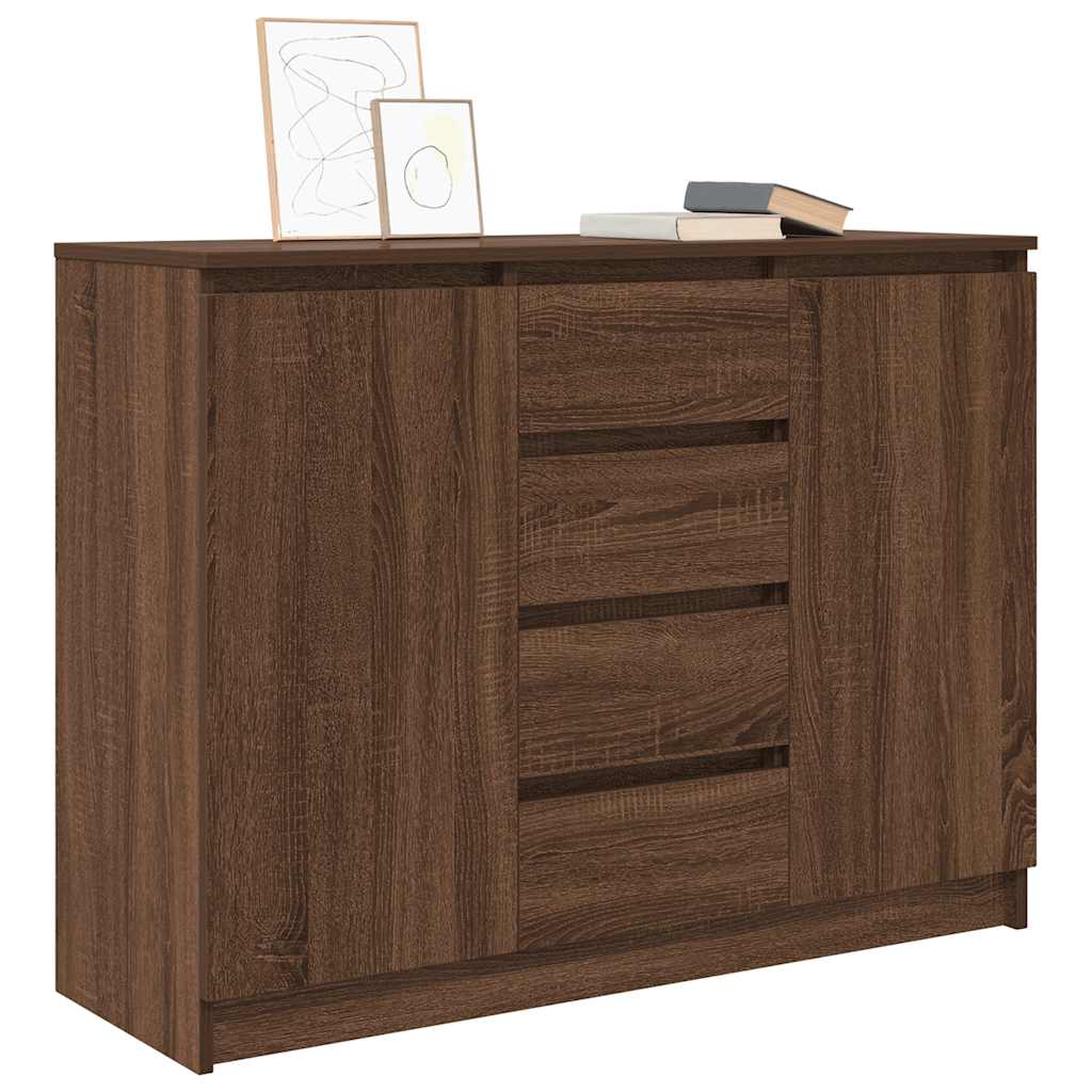 Dressoir met lades 100,5x35x76 cm spaanplaat bruin eikenkleurig
