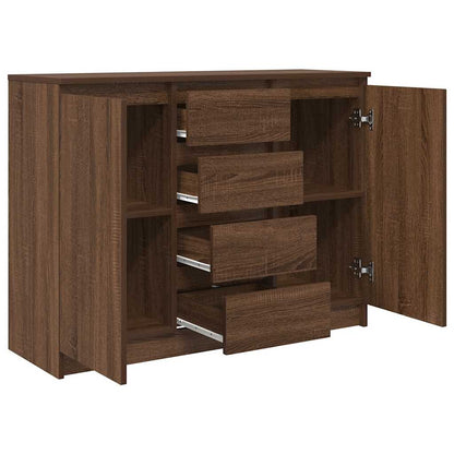 Dressoir met lades 100,5x35x76 cm spaanplaat bruin eikenkleurig