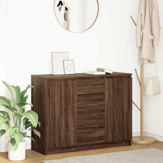 Dressoir met lades 100,5x35x76 cm spaanplaat bruin eikenkleurig