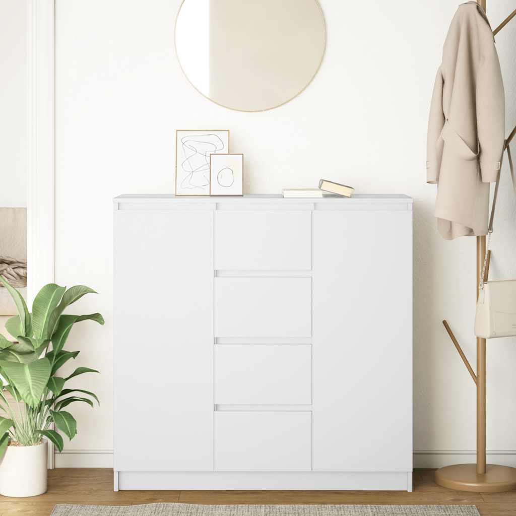 Dressoir met lades 100,5x35x98,5 cm spaanplaat wit