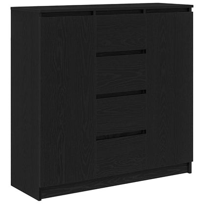 Dressoir met lades 100,5x35x98,5 cm spaanplaat zwart eiken