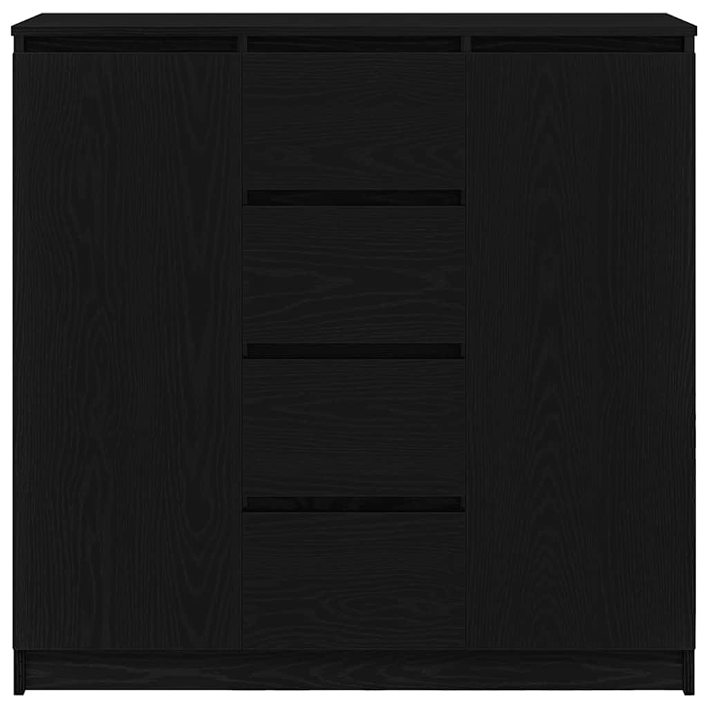 Dressoir met lades 100,5x35x98,5 cm spaanplaat zwart eiken