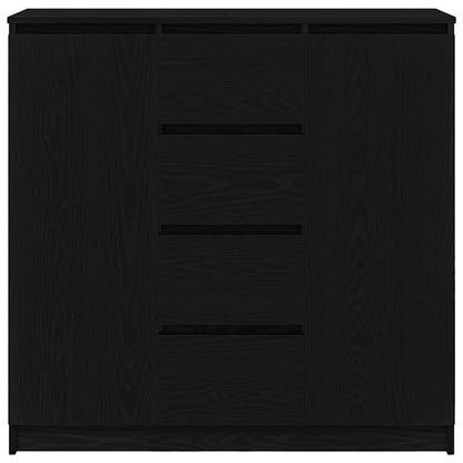 Dressoir met lades 100,5x35x98,5 cm spaanplaat zwart eiken