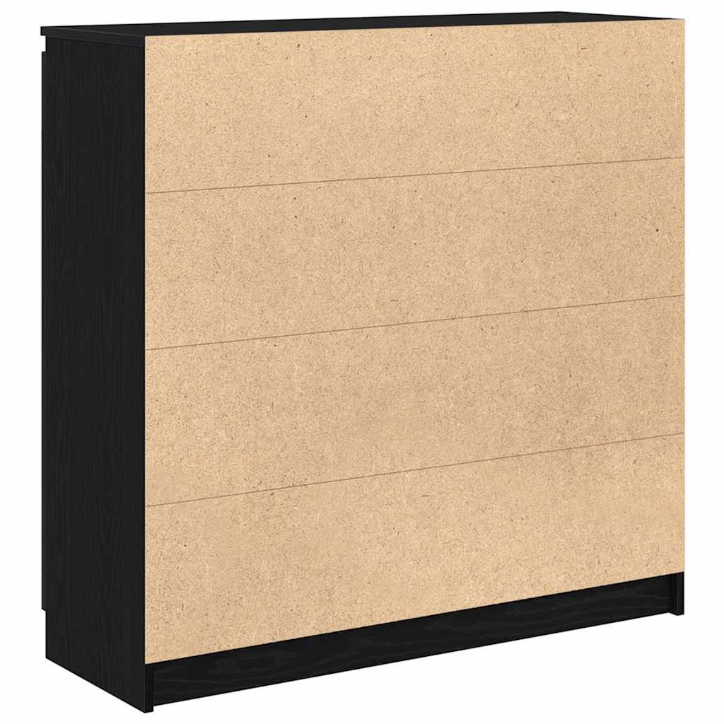Dressoir met lades 100,5x35x98,5 cm spaanplaat zwart eiken