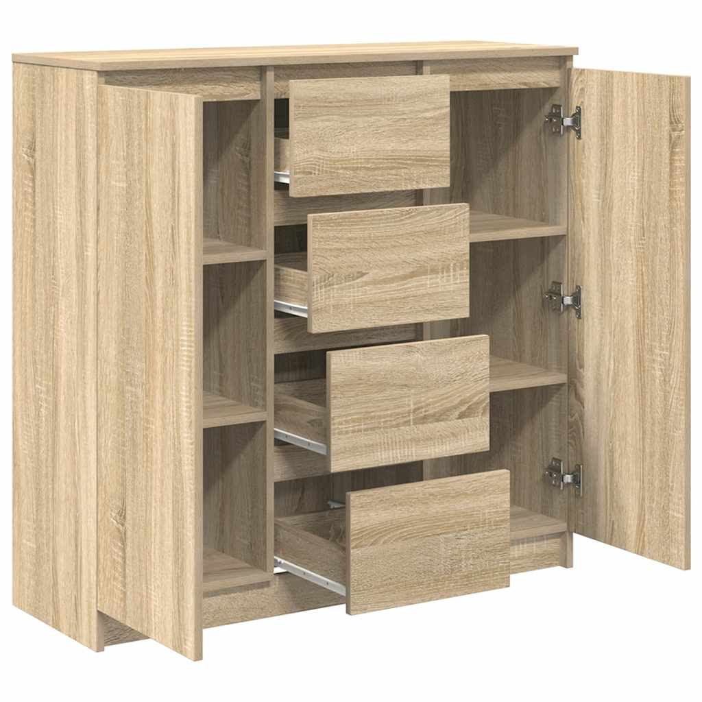 Dressoir met lades 100,5x35x98,5 cm spaanplaat sonoma