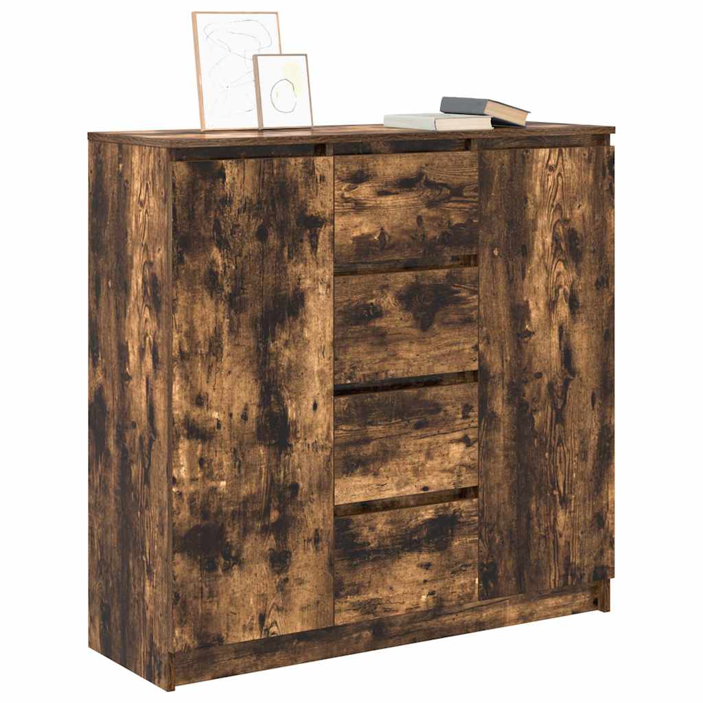 Dressoir met lades 100,5x35x98,5cm spaanplaat gerookt eikenhout