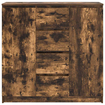 Dressoir met lades 100,5x35x98,5cm spaanplaat gerookt eikenhout