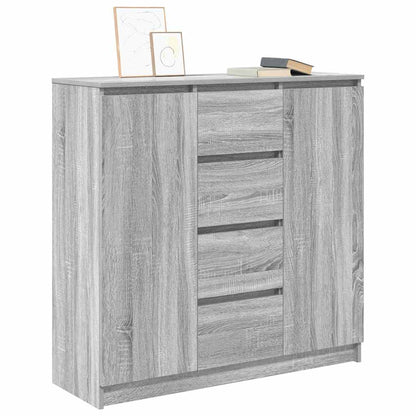 Dressoir met lades 100,5x35x98,5 cm spaanplaat grijs Sonoma