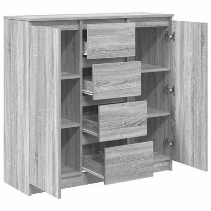 Dressoir met lades 100,5x35x98,5 cm spaanplaat grijs Sonoma