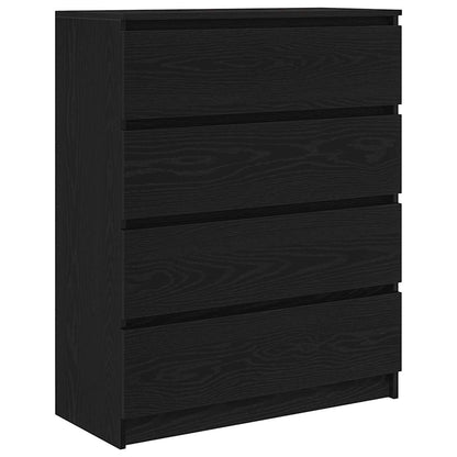 Dressoir 80x35x99 cm spaanplaat zwart eikenkleurig
