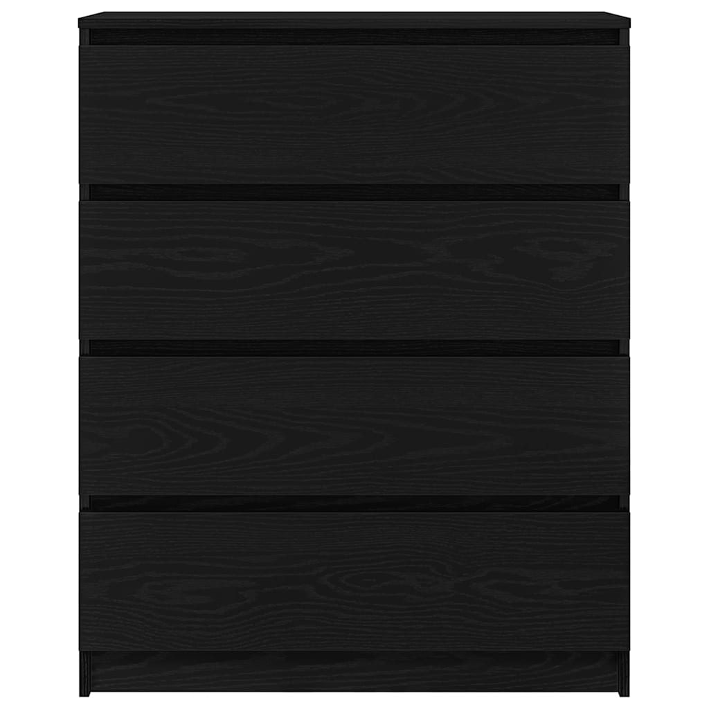 Dressoir 80x35x99 cm spaanplaat zwart eikenkleurig