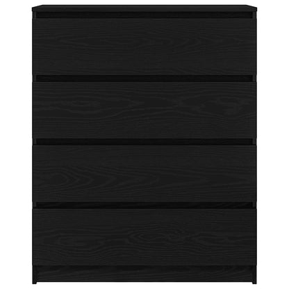 Dressoir 80x35x99 cm spaanplaat zwart eikenkleurig