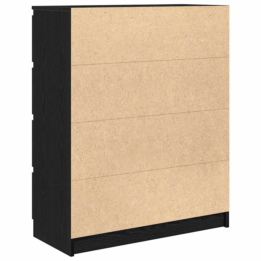 Dressoir 80x35x99 cm spaanplaat zwart eikenkleurig