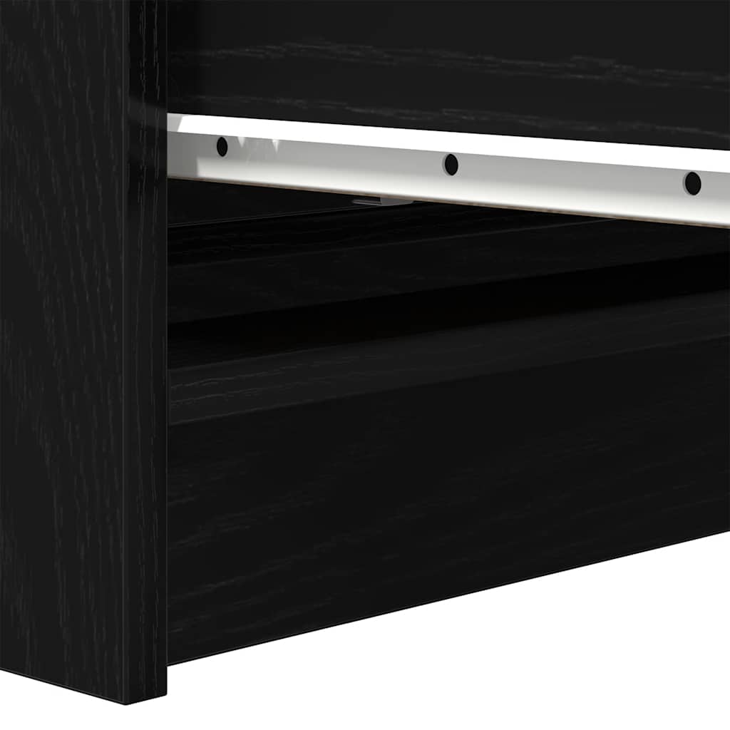 Dressoir 80x35x99 cm spaanplaat zwart eikenkleurig