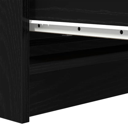 Dressoir 80x35x99 cm spaanplaat zwart eikenkleurig
