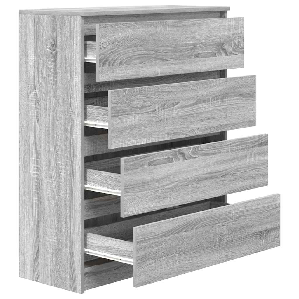 Dressoir 80x35x99 cm spaanplaat grijs sonoma