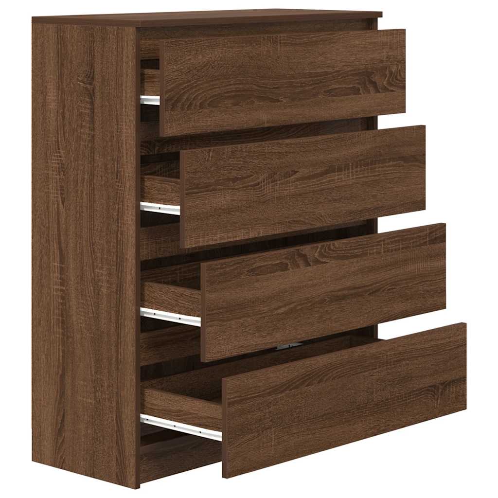 Dressoir 80x35x99 cm spaanplaat bruin eikenkleurig
