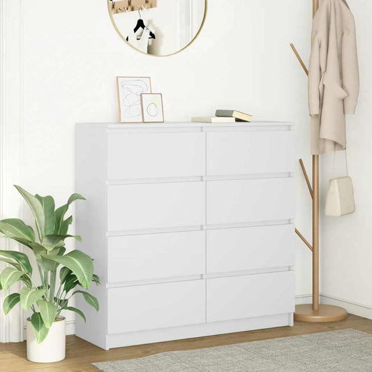 Dressoir 100x35x99 cm bewerkt hout wit
