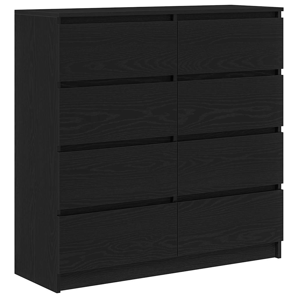 Dressoir 100x35x99 cm spaanplaat zwart eikenkleurig