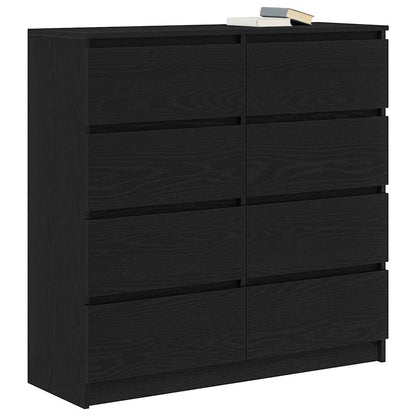 Dressoir 100x35x99 cm spaanplaat zwart eikenkleurig