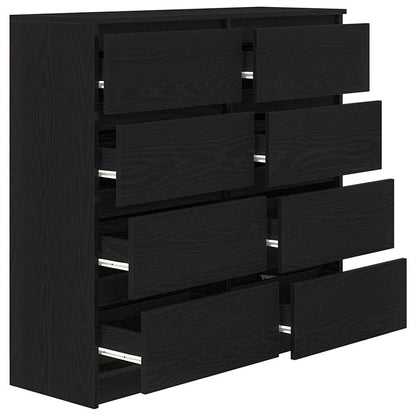 Dressoir 100x35x99 cm spaanplaat zwart eikenkleurig