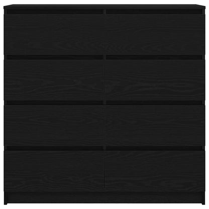 Dressoir 100x35x99 cm spaanplaat zwart eikenkleurig