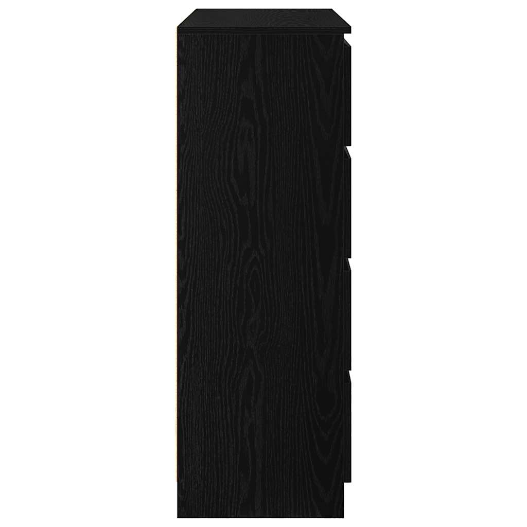 Dressoir 100x35x99 cm spaanplaat zwart eikenkleurig