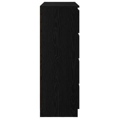 Dressoir 100x35x99 cm spaanplaat zwart eikenkleurig