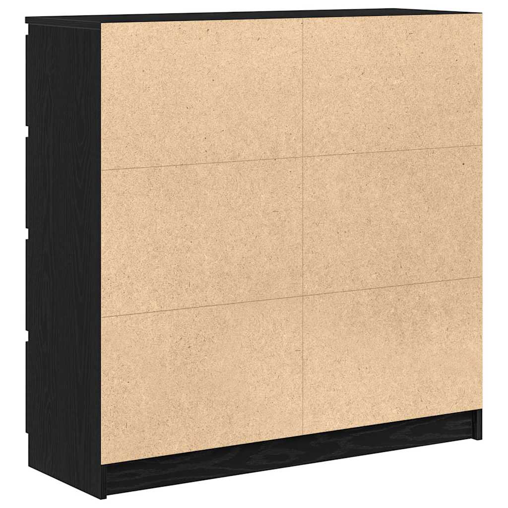Dressoir 100x35x99 cm spaanplaat zwart eikenkleurig