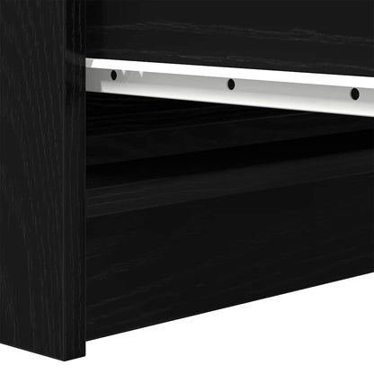 Dressoir 100x35x99 cm spaanplaat zwart eikenkleurig