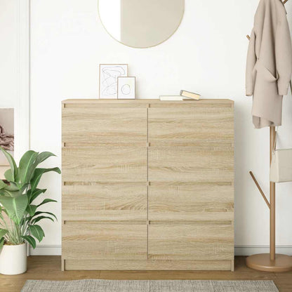Dressoir 100x35x99 cm bewerkt hout sonoma eikenkleurig