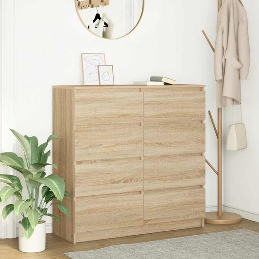 Dressoir 100x35x99 cm bewerkt hout sonoma eikenkleurig