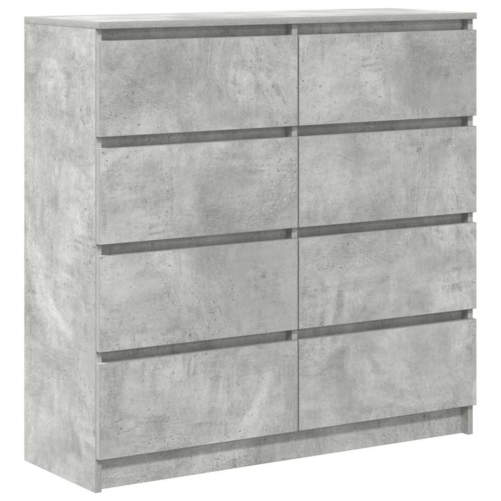 Dressoir 100x35x99 cm bewerkt hout betongrijs
