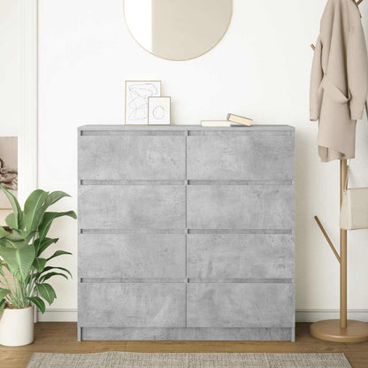 Dressoir 100x35x99 cm bewerkt hout betongrijs