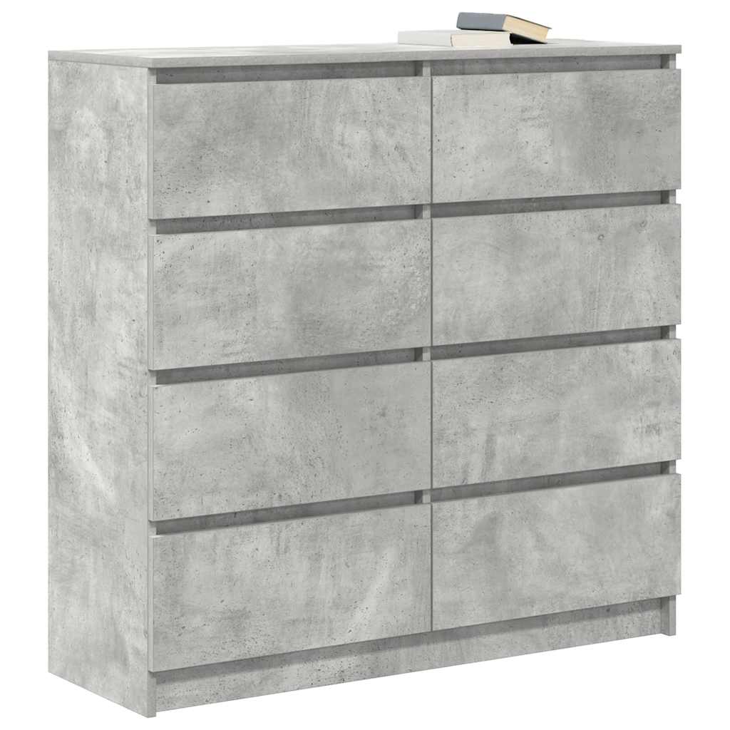 Dressoir 100x35x99 cm bewerkt hout betongrijs