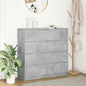 Dressoir 100x35x99 cm bewerkt hout betongrijs