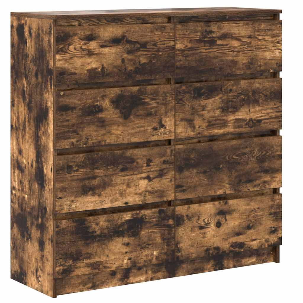 Dressoir 100x35x99 cm bewerkt hout gerookt eikenkleurig