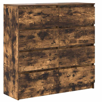 Dressoir 100x35x99 cm bewerkt hout gerookt eikenkleurig