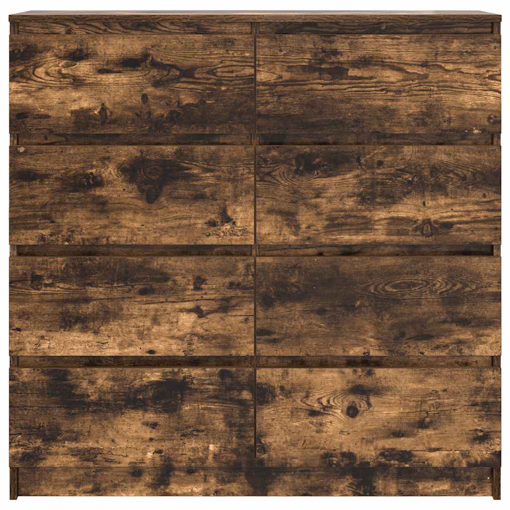 Dressoir 100x35x99 cm bewerkt hout gerookt eikenkleurig