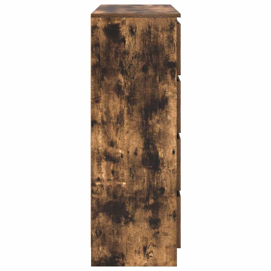 Dressoir 100x35x99 cm bewerkt hout gerookt eikenkleurig