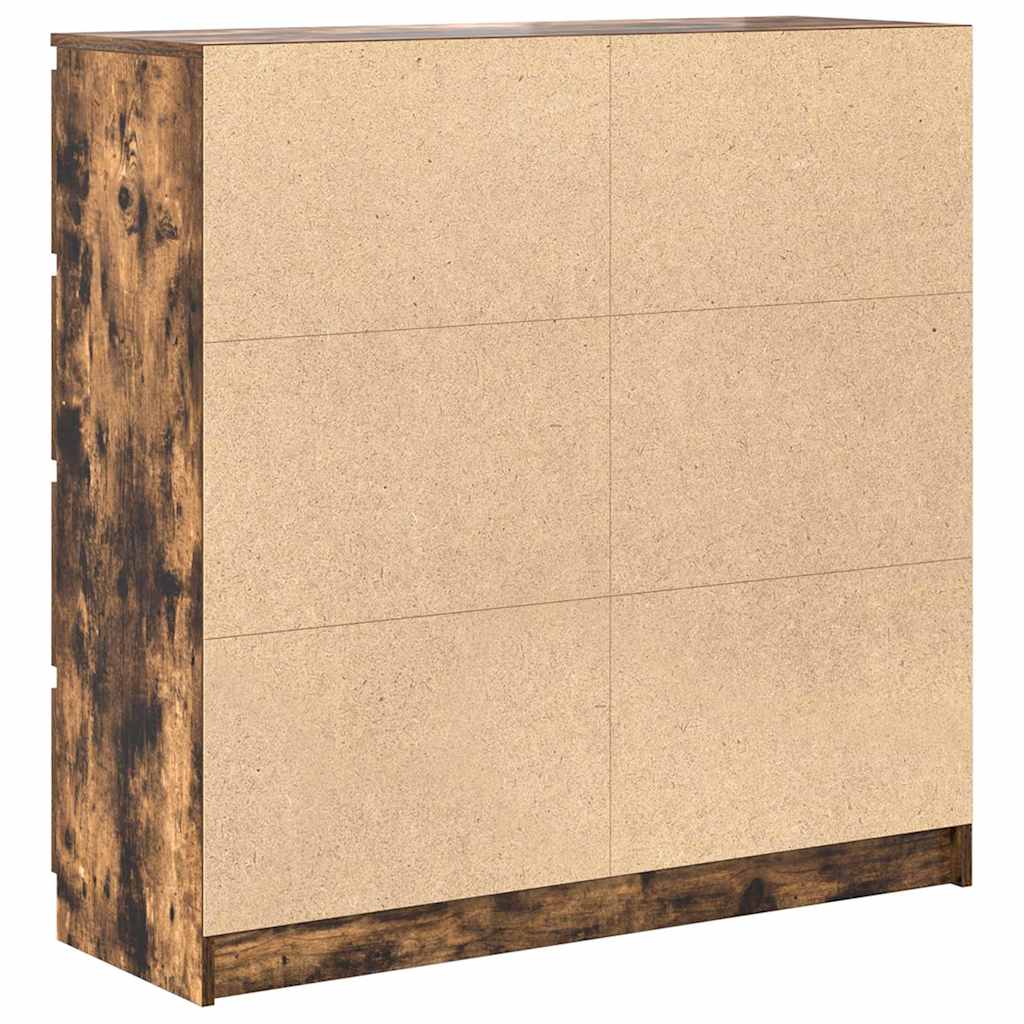 Dressoir 100x35x99 cm bewerkt hout gerookt eikenkleurig